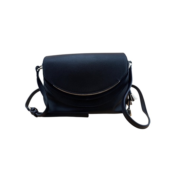 LC Lauren Conrad Handbags - LC Lauren Conrad Black‎ Pebbled Faux Leather Crossbody Bag Gold Hardware